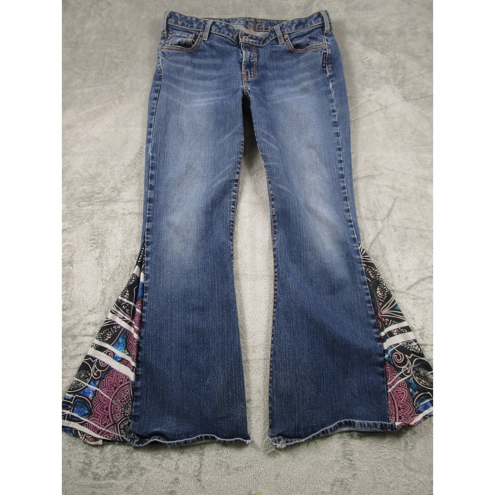 Silver Jeans Womens 32 Blue Denim Flared Distressed Pockets Y2K‎